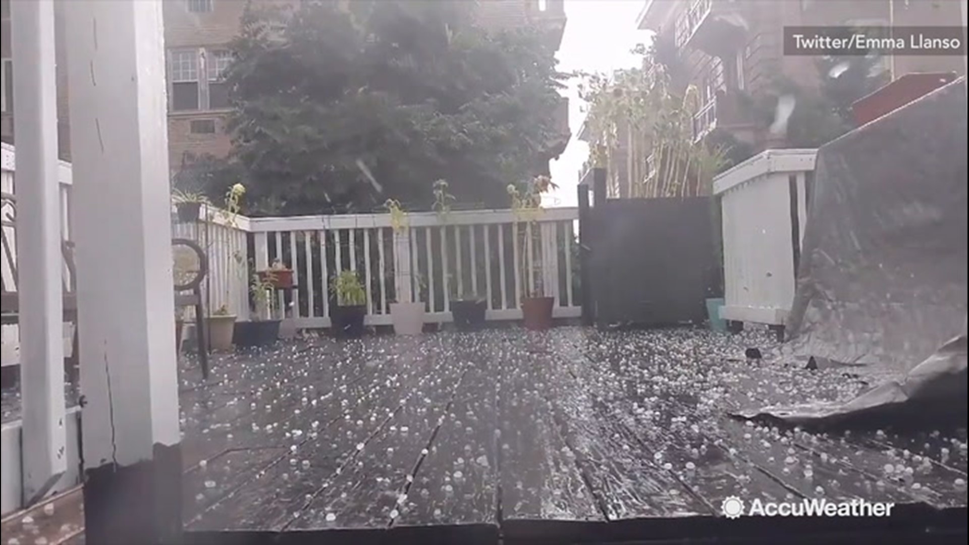 Hail continues to pelt the D.C. area on Aug. 20, this footage being from the Mount Pleasant neighborhood in northern Washington, D.C.