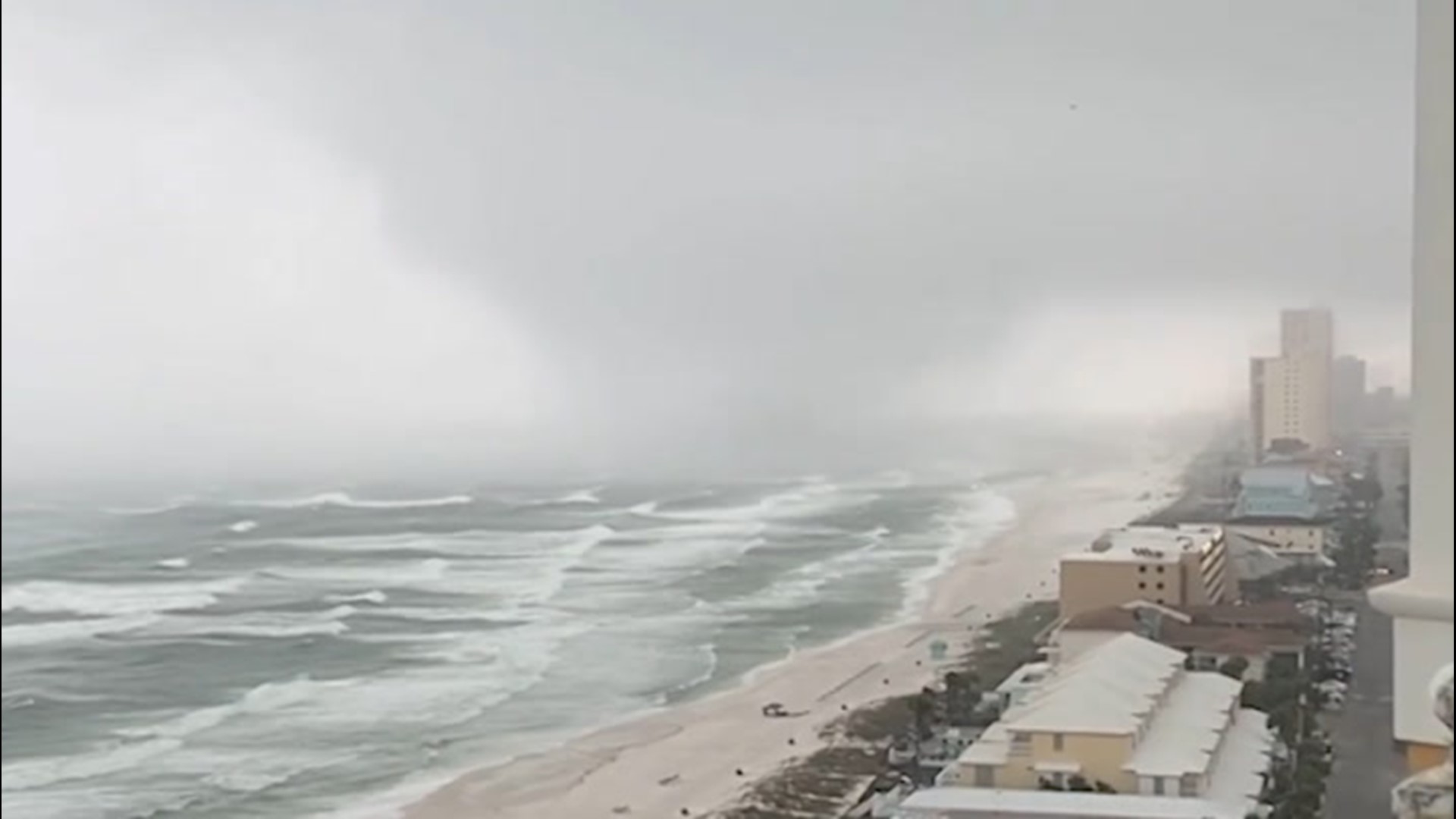 A few possible waterspouts were reported near Panama City Beach, Florida, on April 10, after tornado warnings were issued in the area.