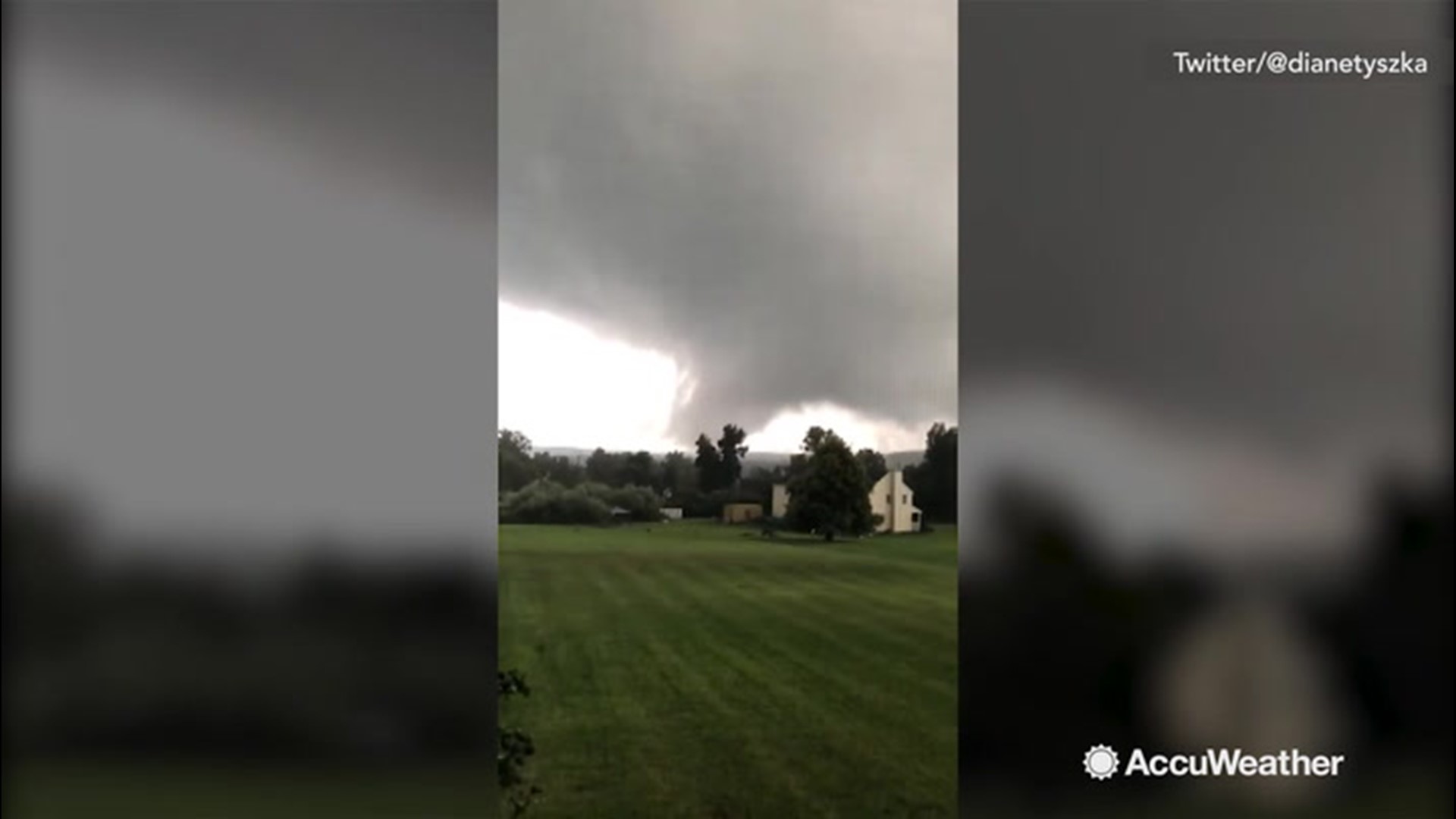 Watch as a possible tornado spun near Route 6 on Aug. 21. The funnel cloud was filmed from Coventry, Connecticut.