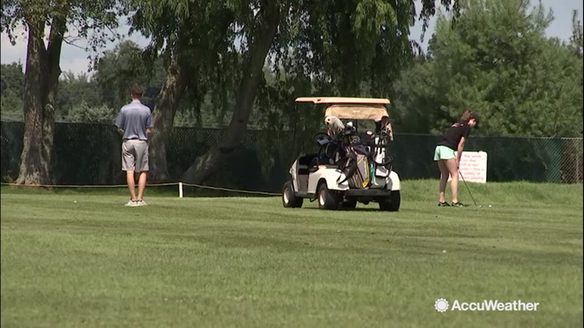 Sunny skies and moderate temperatures lured many residents of Schoolcraft, Michigan, to the golf courses on Aug. 22., so they could take a swing at the 18 holes.