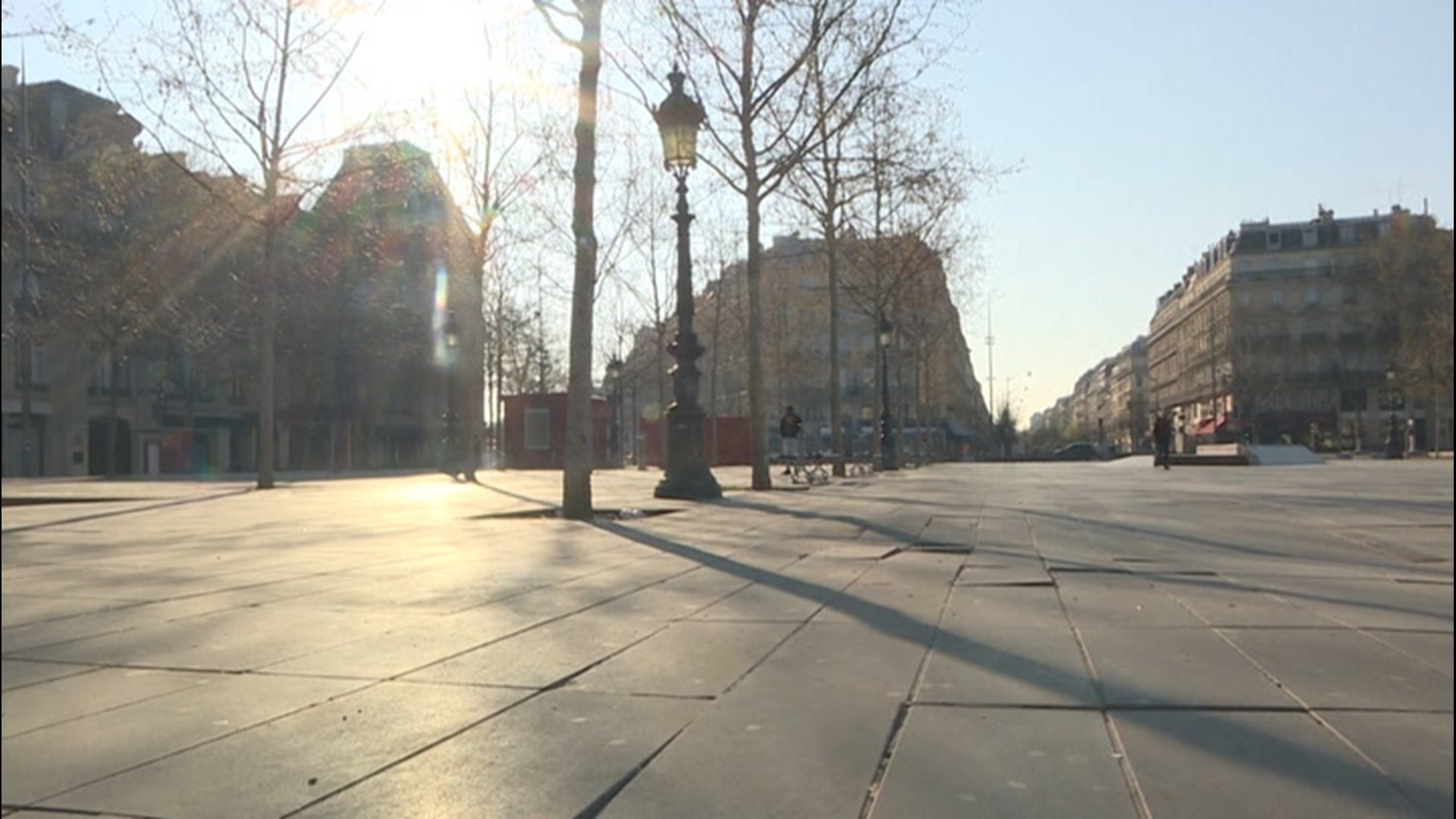 The streets and gathering spaces of Paris, France, were empty on April 2, as a lockdown continues due to coronavirus.