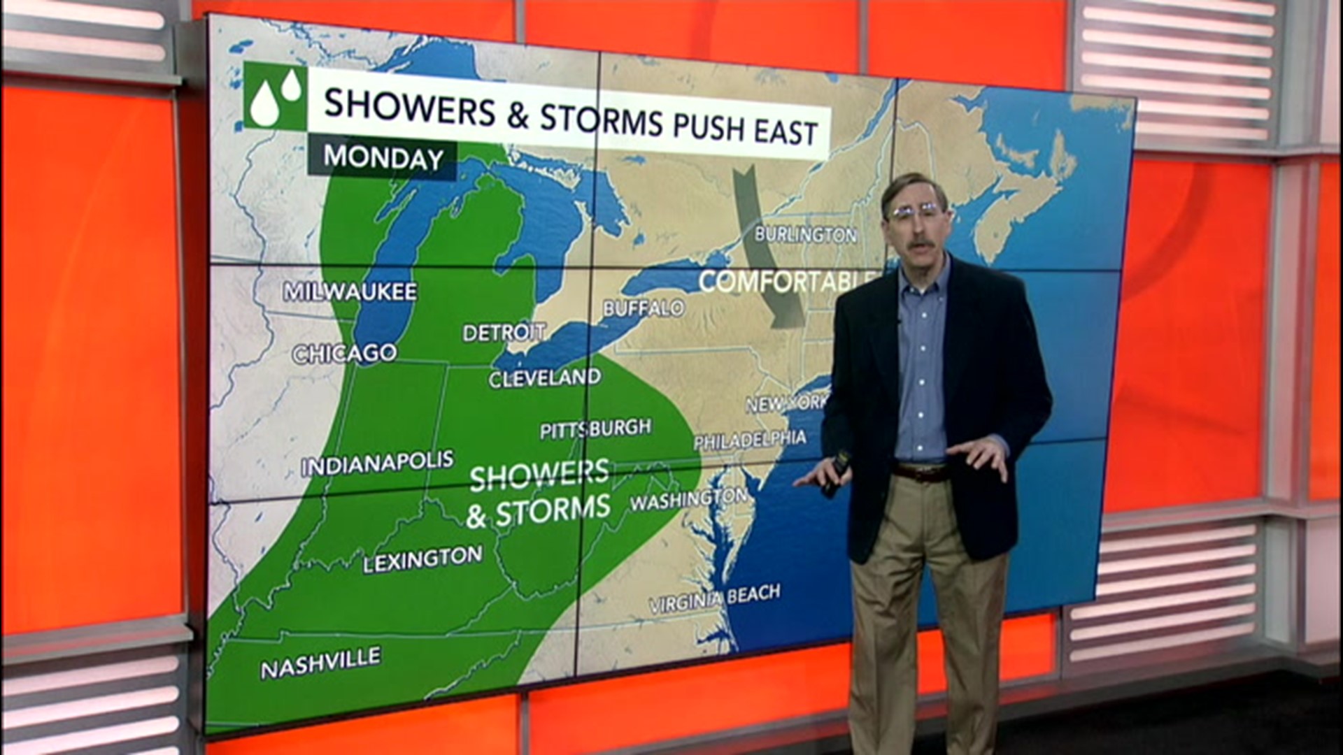 Most storms will remain in the plains and mid-west this week.  Evan Myers has detail
