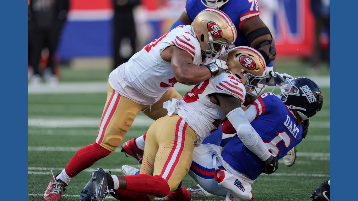 Giants get dominated in all phases as they drop to 2-7 with a 34-24 loss to 49ers | kens5.com