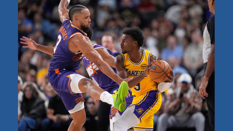 Bronny James has a rough shooting night, but makes progress in his quest to  earn a role with Lakers | kens5.com