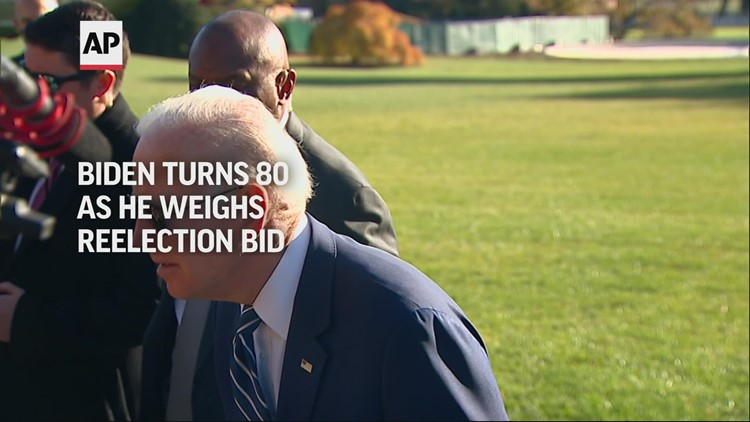 Biden turns 80 as he weighs reelection bid