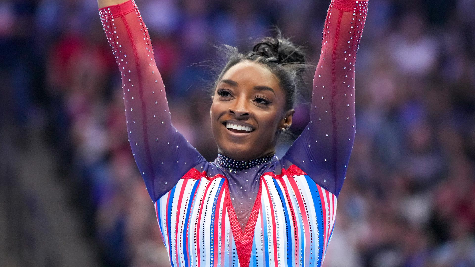 When does Simone Biles compete?