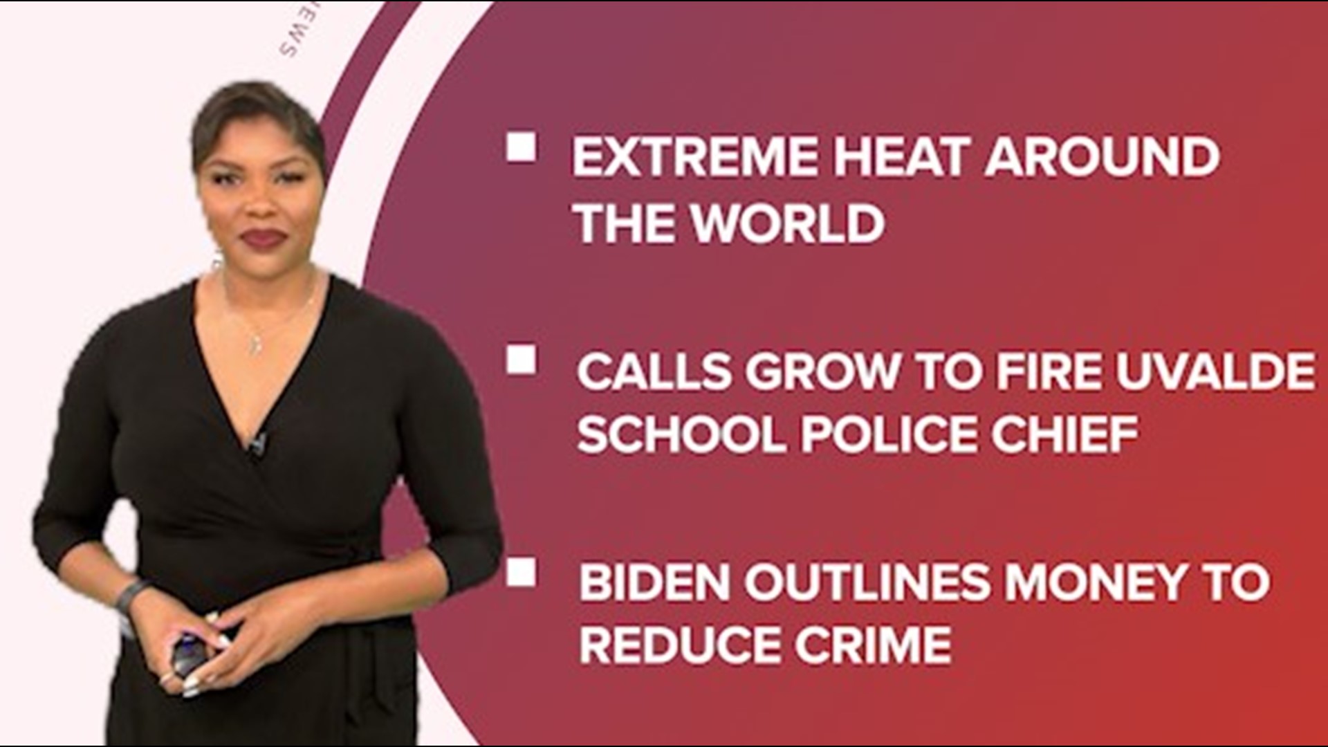 A look at what is happening across the U.S. from dangerous heat to Pres. Biden’s response to gun violence and righting a wrong in California.