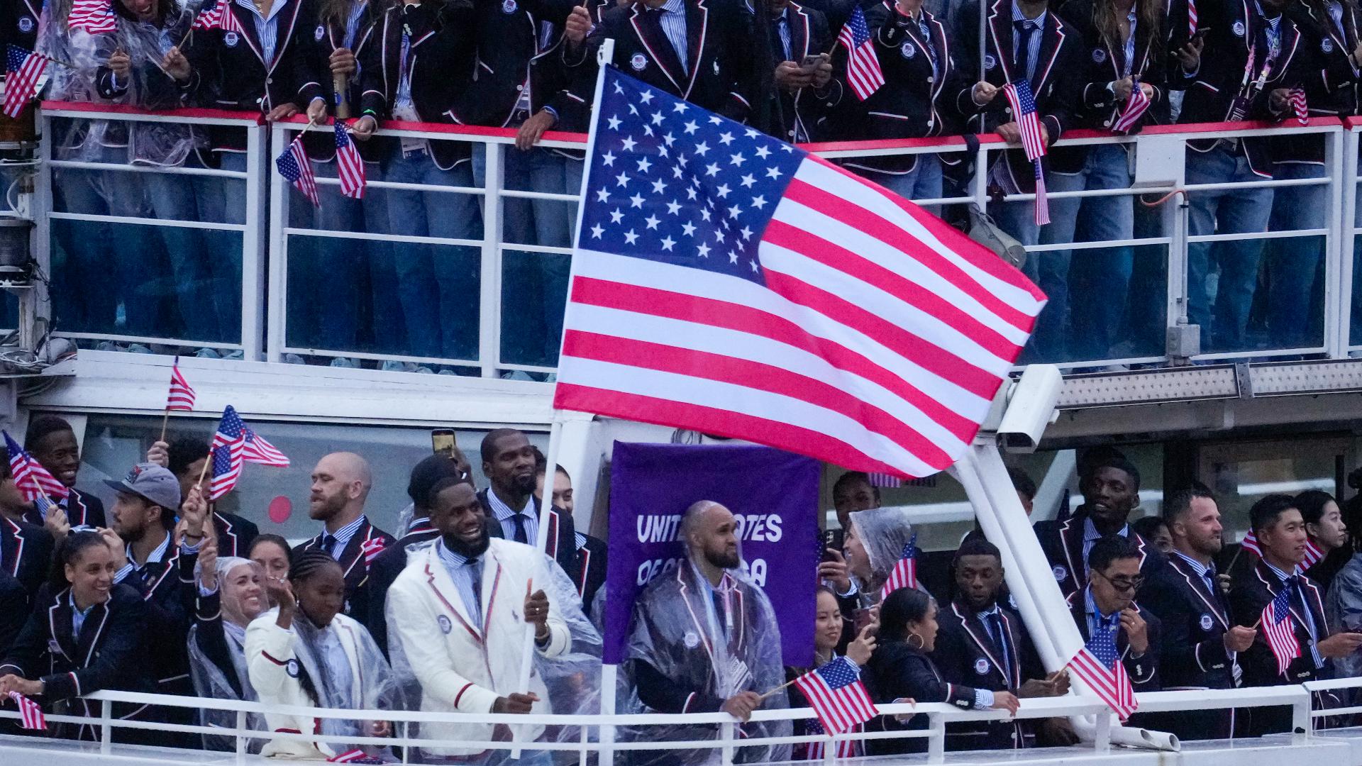 The Opening Ceremony featured an open-air boat parade with around 10,000 Olympians sailing down the Seine River on more than 90 boats at sunset.