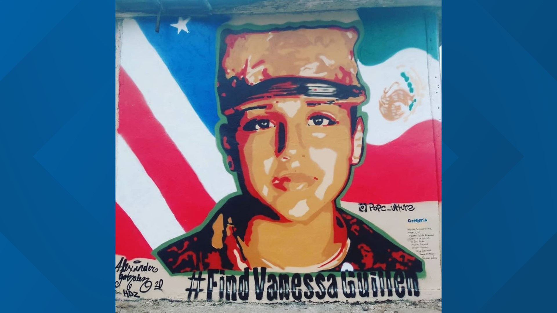 Six hours away from Killeen, a mural of missing Fort Hood solider Vanessa Guillen adorns a wall in hopes of bringing attention to her case.