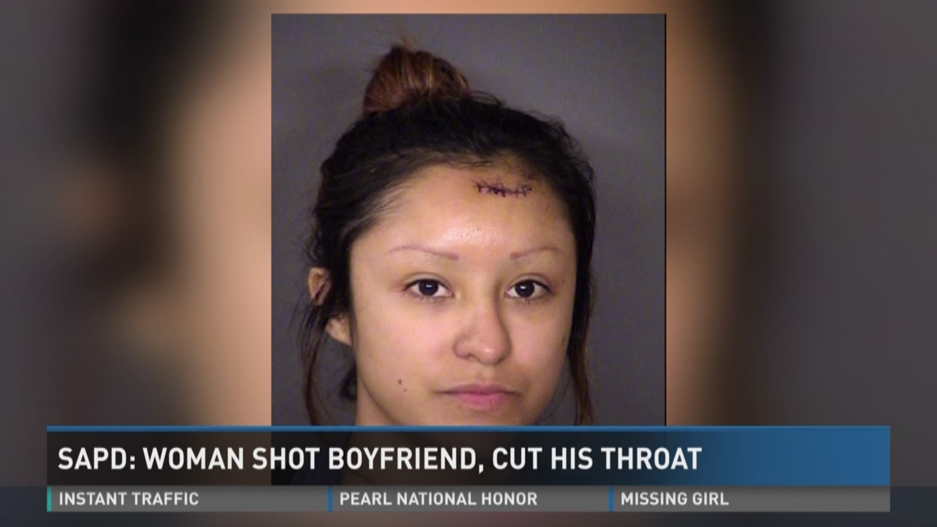 Police say a woman is charged with murder after she shot her boyfriend and cut his throat, killing him.