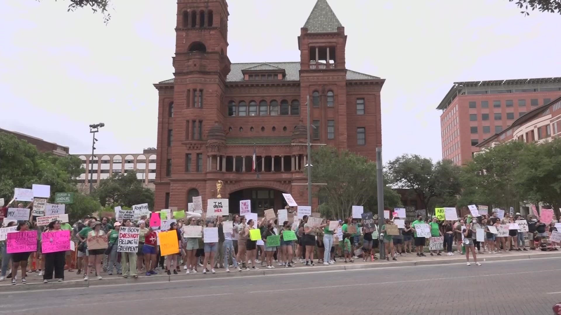 Lining Dolorosa in downtown San Antonio, there were chants from children, women and men who say they are fighting for a woman’s right to an abortion.