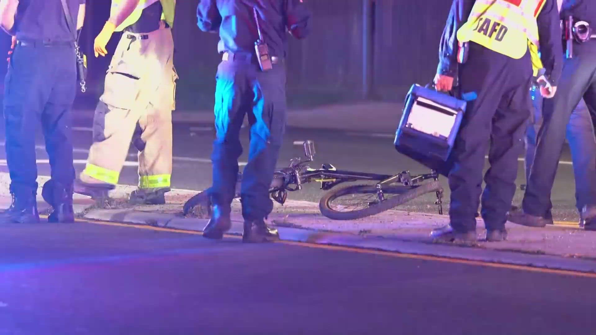 The accident happened on General McMullen on the city's west side early Tuesday morning.