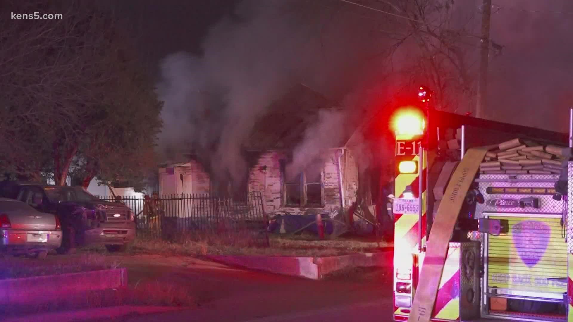 A home with a 'this house is not on fire' sign catches fire Monday morning and is completely destroyed, officials say.