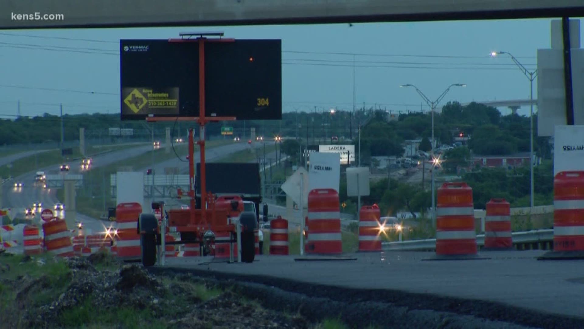 The eastbound access lanes along Highway 90 at Hunt Lane have been closed. The problem, according to the Texas Department of Transportation and San Antonio Water System, is a sewer line that caused a soil depression.