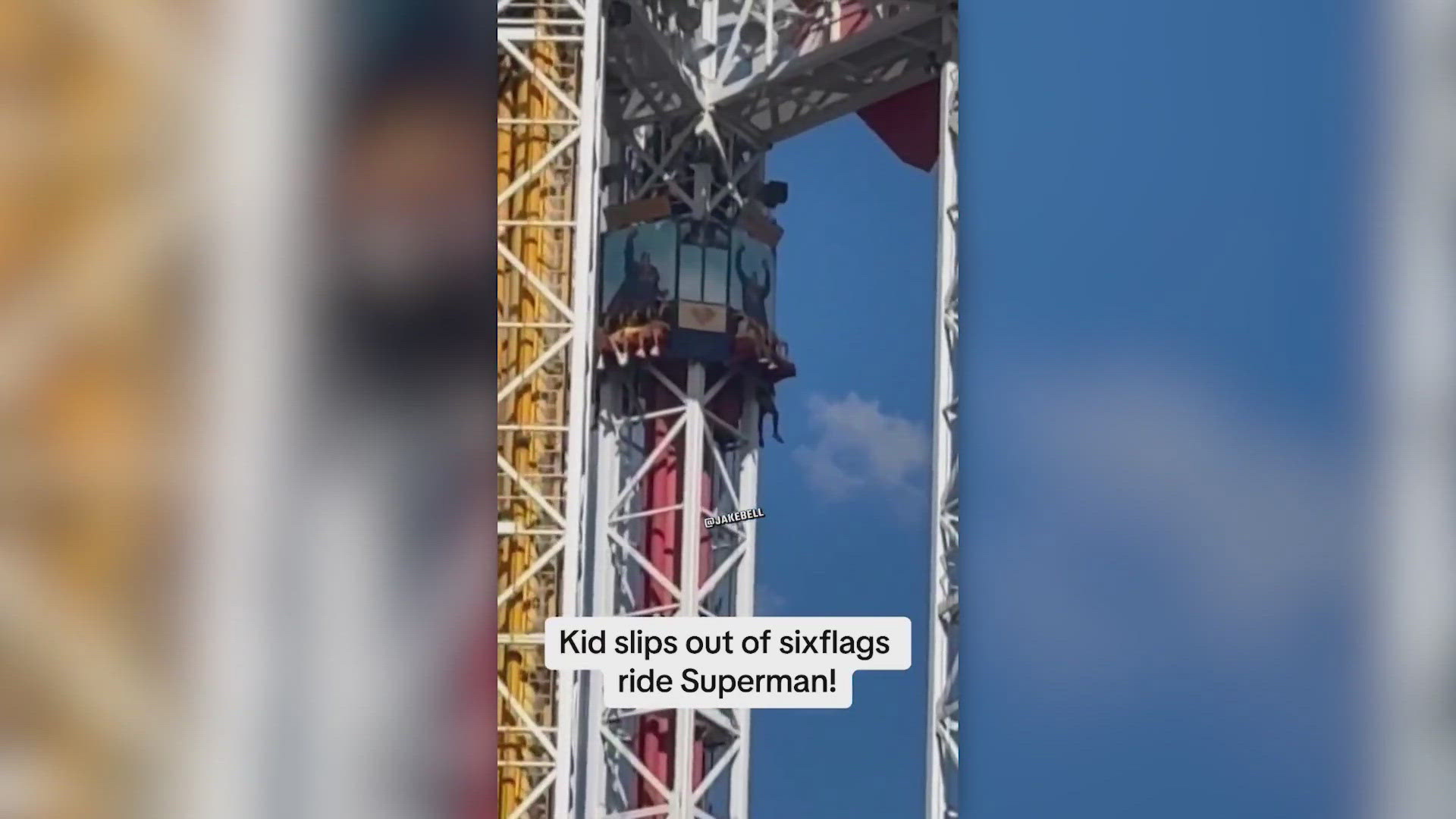 Video of person hanging from top of Six Flags ride is a hoax