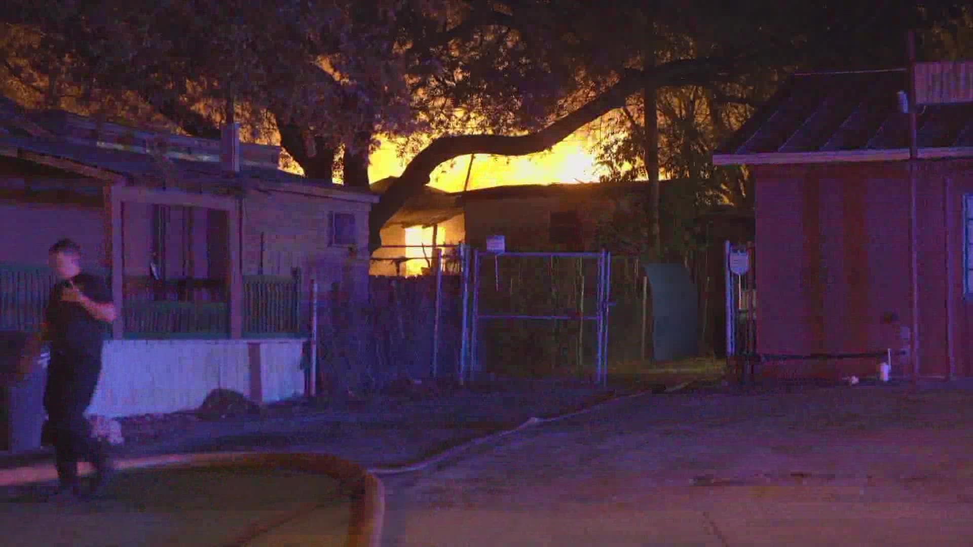Fire crews did run into some issues fighting the fire due to exposed electrical wires.
