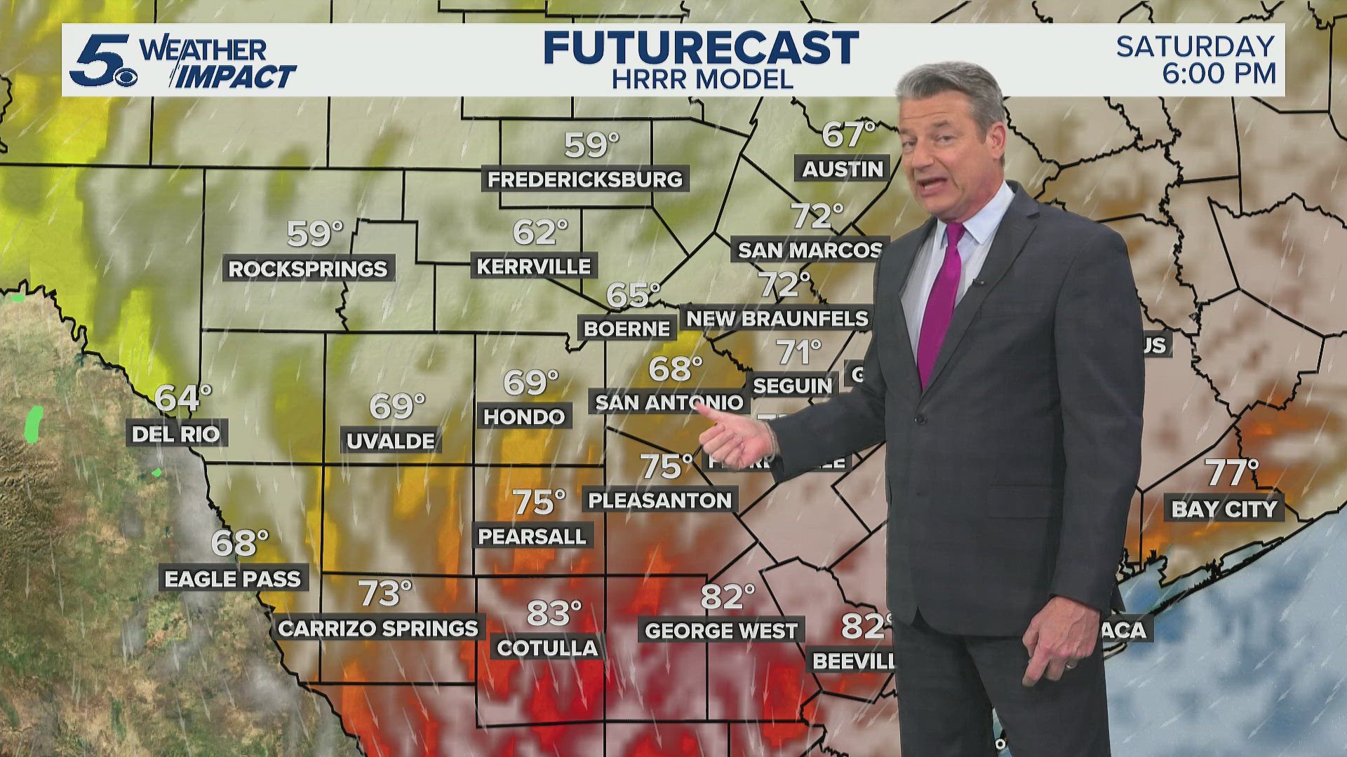 Weekend front brings possibility for brief shower | KENS 5 Weather ...