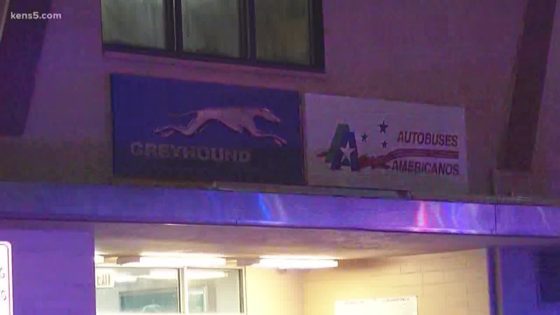 Two men were stabbed with a small knife after a fight broke out at a Greyhound bus station.