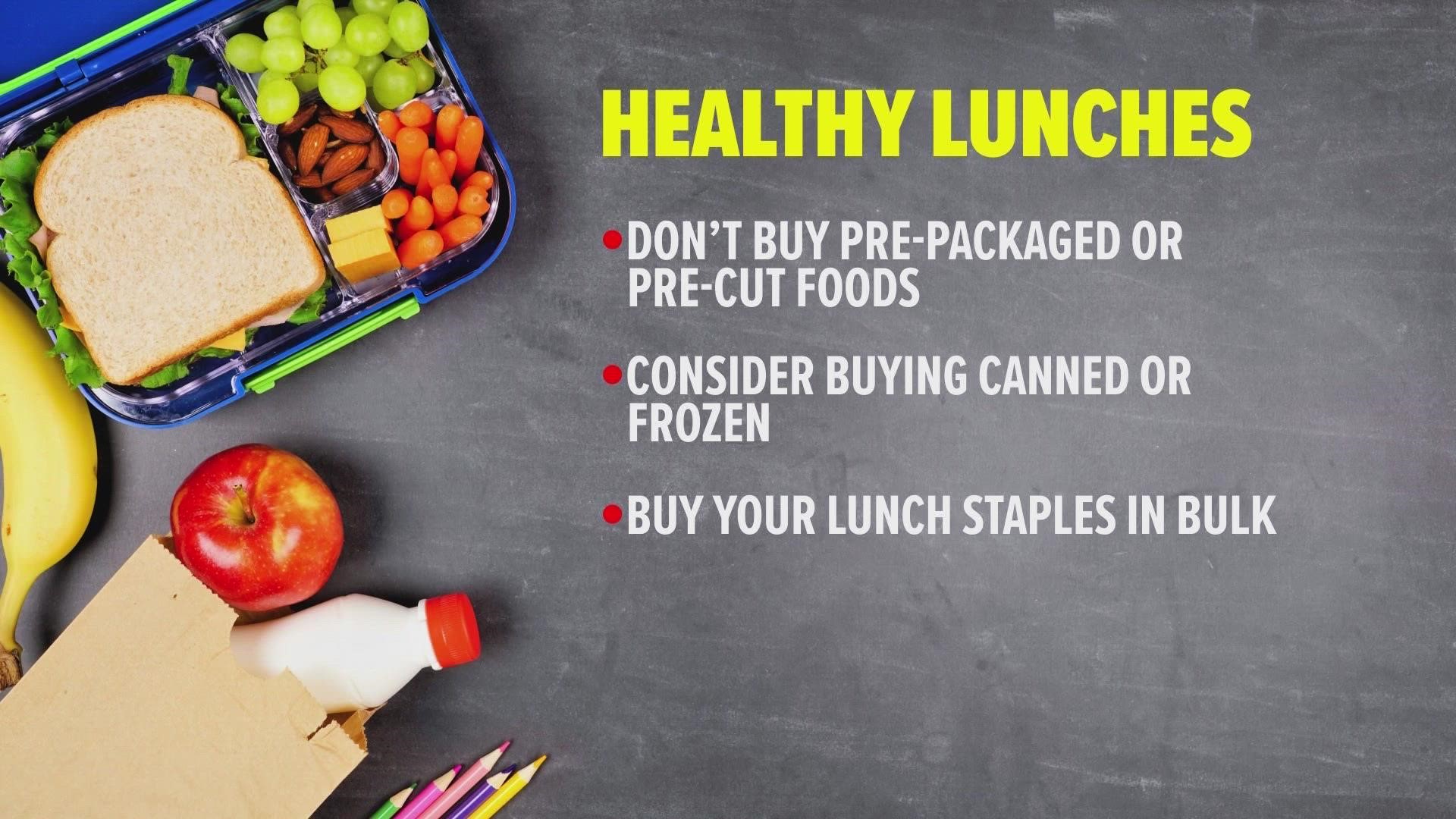 Here's how to make their lunches healthy and keep under budget.