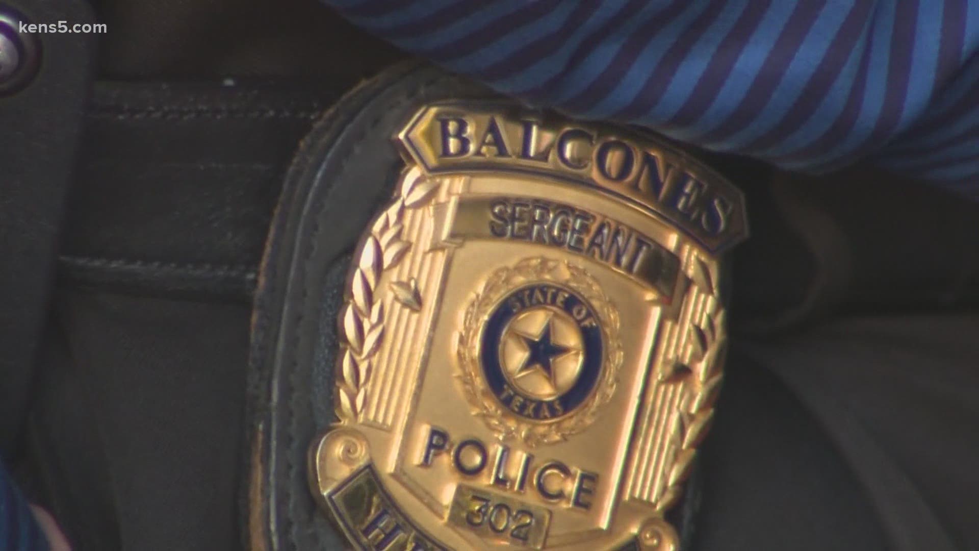 The Balcones Heights officer who was shot while on duty in February returned to the hospital Wednesday. This time, it was not for medical care.