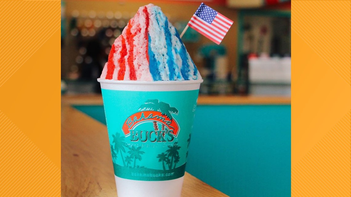 Free snowcones at Bahama Buck's