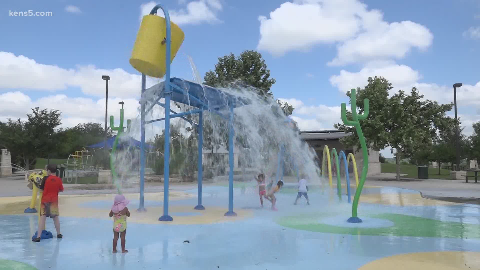New Braunfels families are escaping the heat at a splash pad. The city re-opened playground equipment throughout the city.