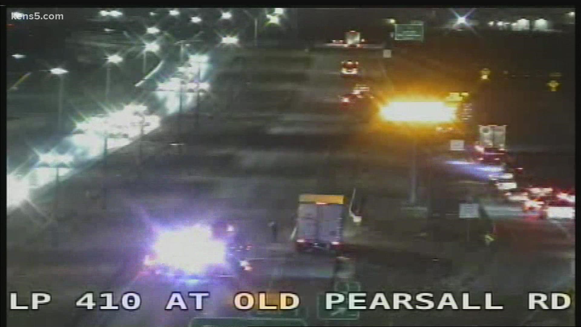 Crews are on the scene of the wreck on Loop 410 south between Ray Ellison Drive and Old Pearsall Road.
