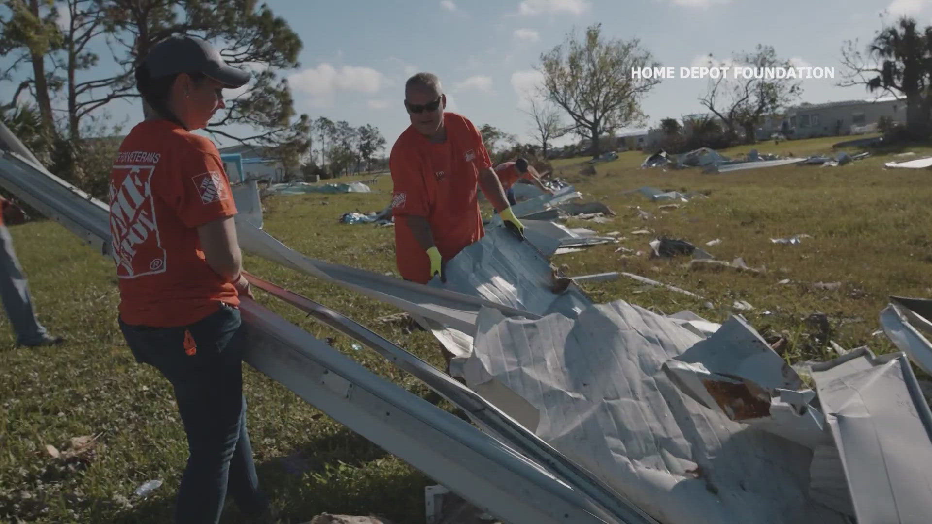 The crews set off Thursday morning to aid in disaster relief from the hurricane.