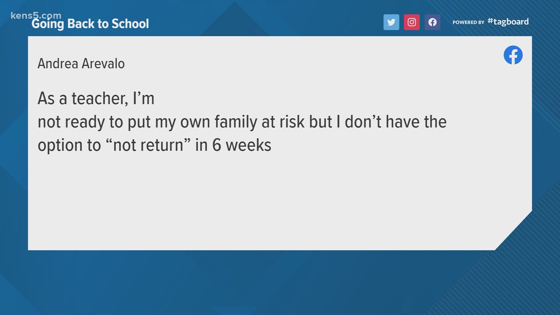 Audrey Castoreno shares what viewers are saying about plans for returning to school this fall.