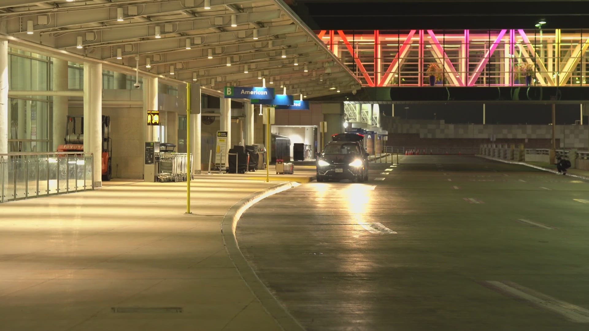 Airport officials halted traffic out of concern for passenger safety.