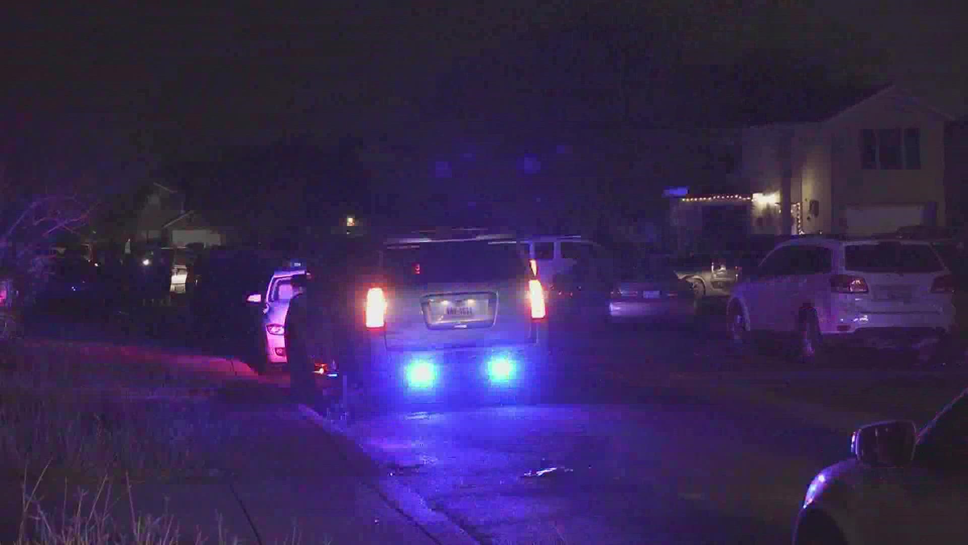 A house party was going on when someone drove by and opened fire on the house, officials say.