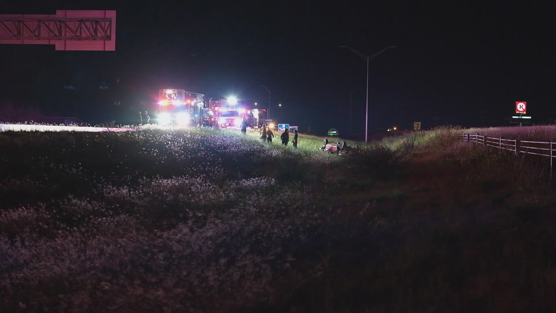 San Antonio first responders received the call about a rollover crash early Thursday morning.