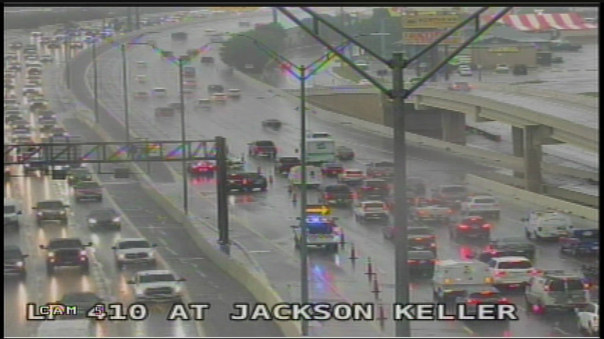 Heavy rain in San Antonio Tuesday is causing major traffic headaches.