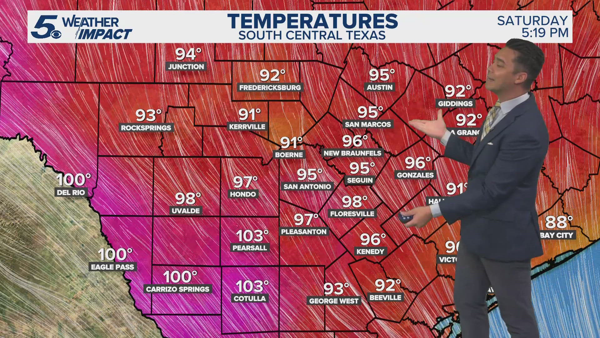 Forecasting 99 degrees for Friday, cloudy and gloomy in the morning and hot and sunny in the afternoon.