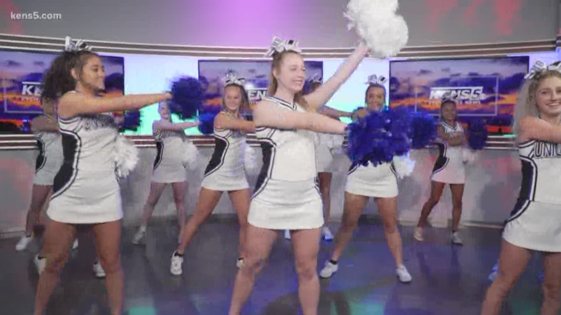 The New Braunfels High Schol cheerleaders stopped by the KENS 5 studio for Eyewitness News Saturday Morning: Back-to-School edition.