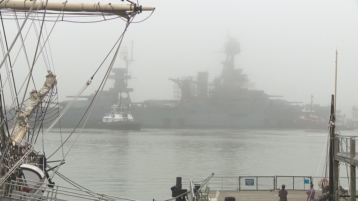 Battleship Texas Floated Back Into Galveston Waters After Undergoing