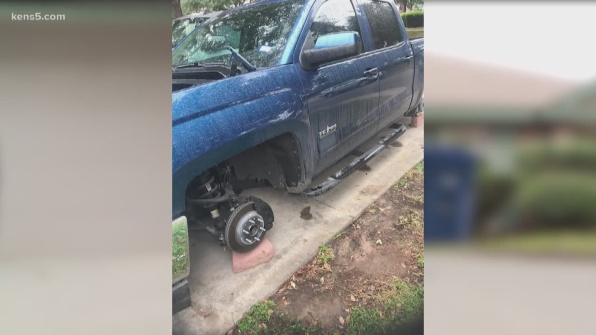 The car's owner says she's concerned that once she gets her truck repaired, the crooks might just strike again.
