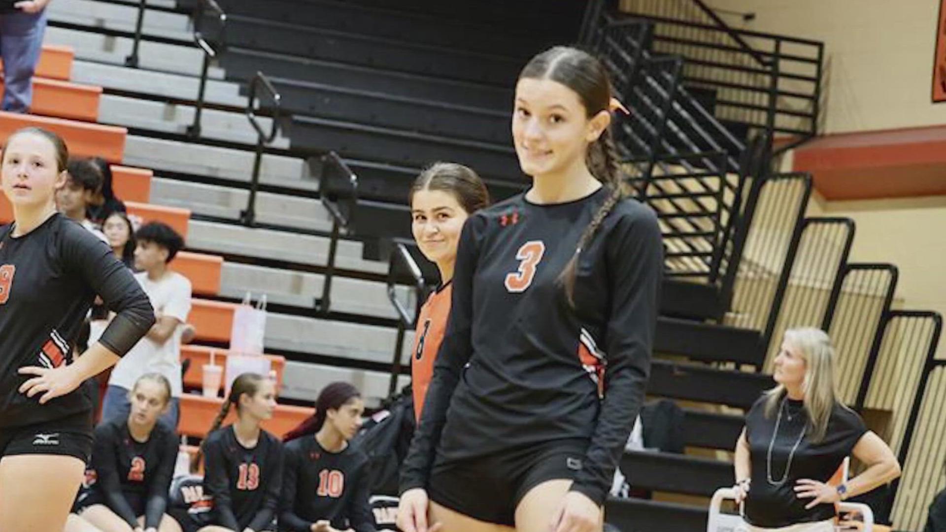 Cara Garcia was heading home from a volleyball game when she was struck.