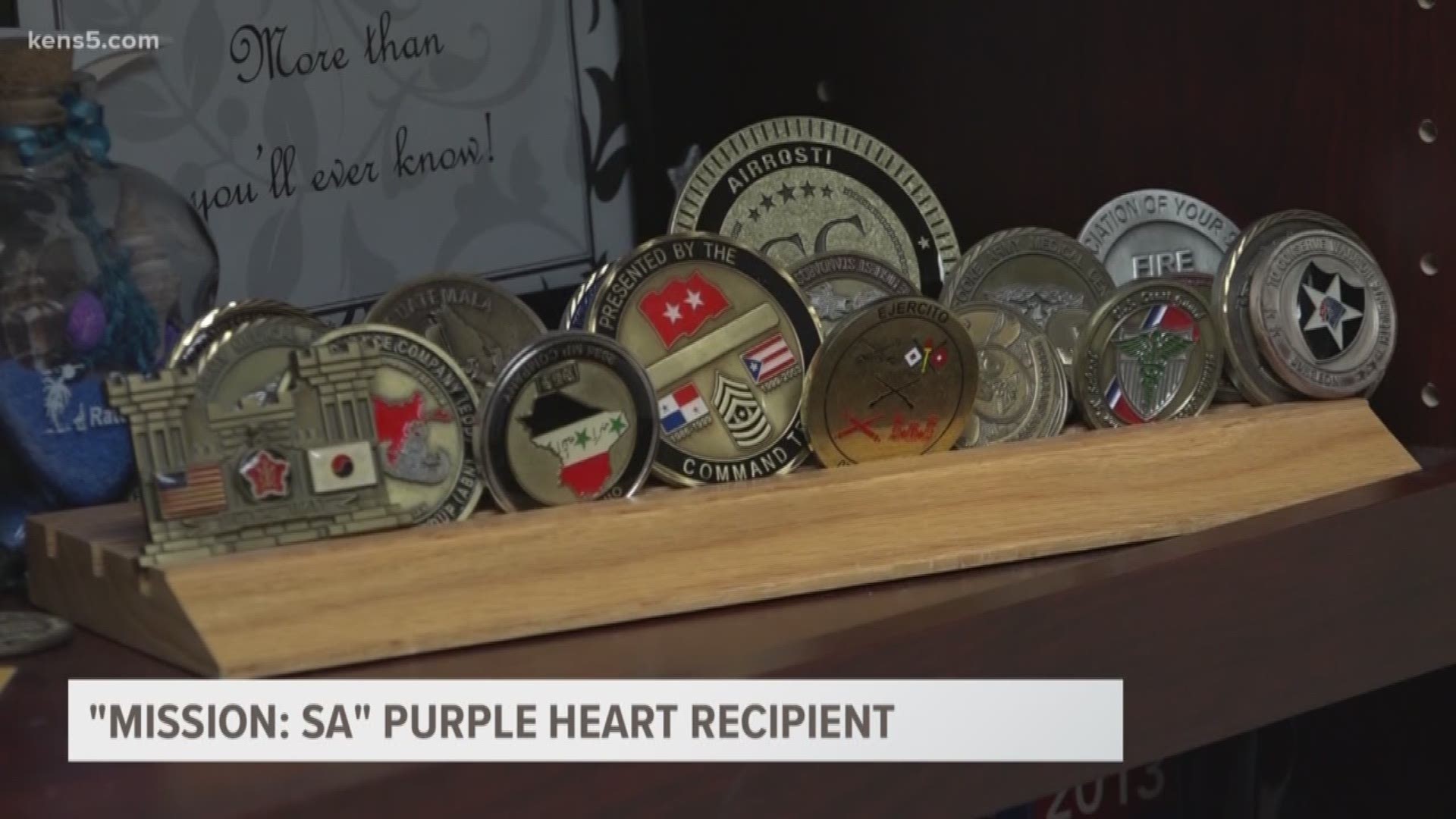An Army veteran who helped save lives in Dessert Storm receives a purple heart. He now has a new mission of giving back in San Antonio.