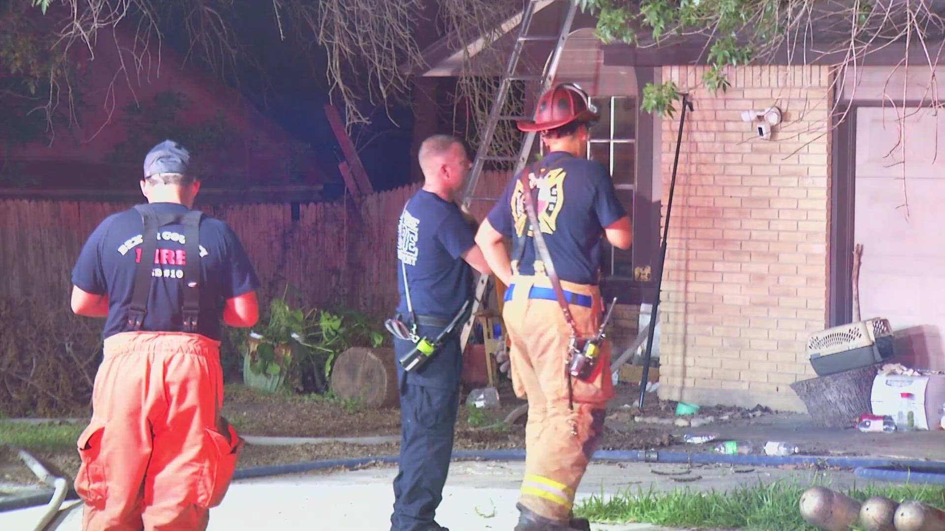 Officials say the home, which caught fire earlier Tuesday, had rekindled.