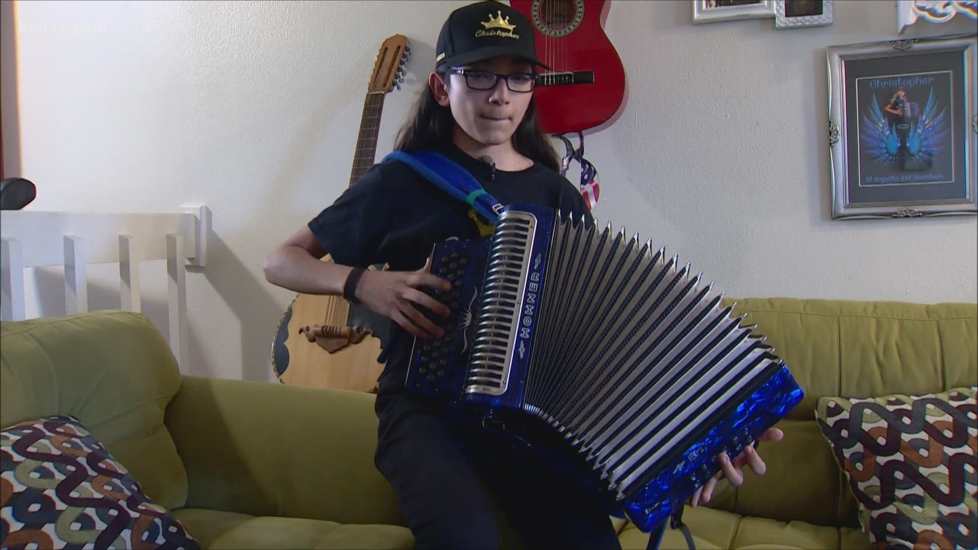 Christopher Ramirez, 14, was so determined to learn the accordion that he drew the keys on a piece of paper.