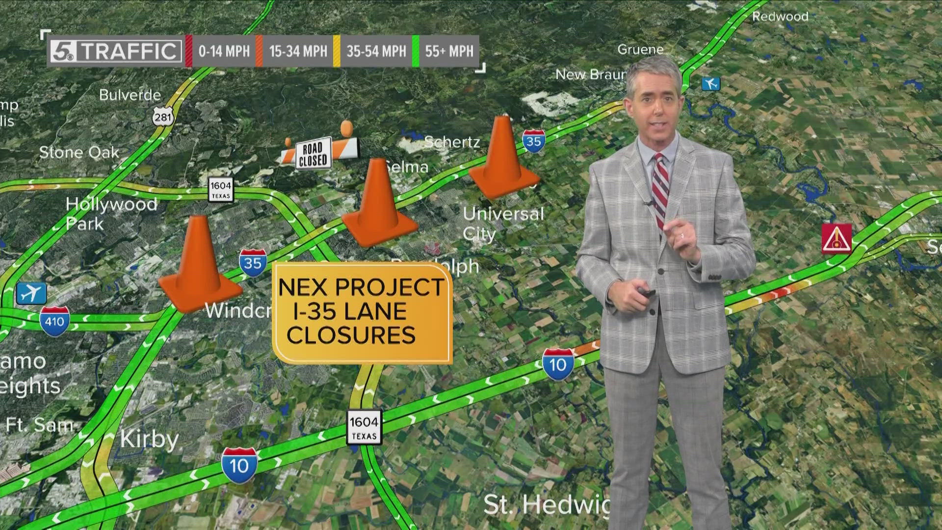 TxDOT says closures are already taking place along the route. This is just a short term closure, when the closure ends depends on the direction of travel.