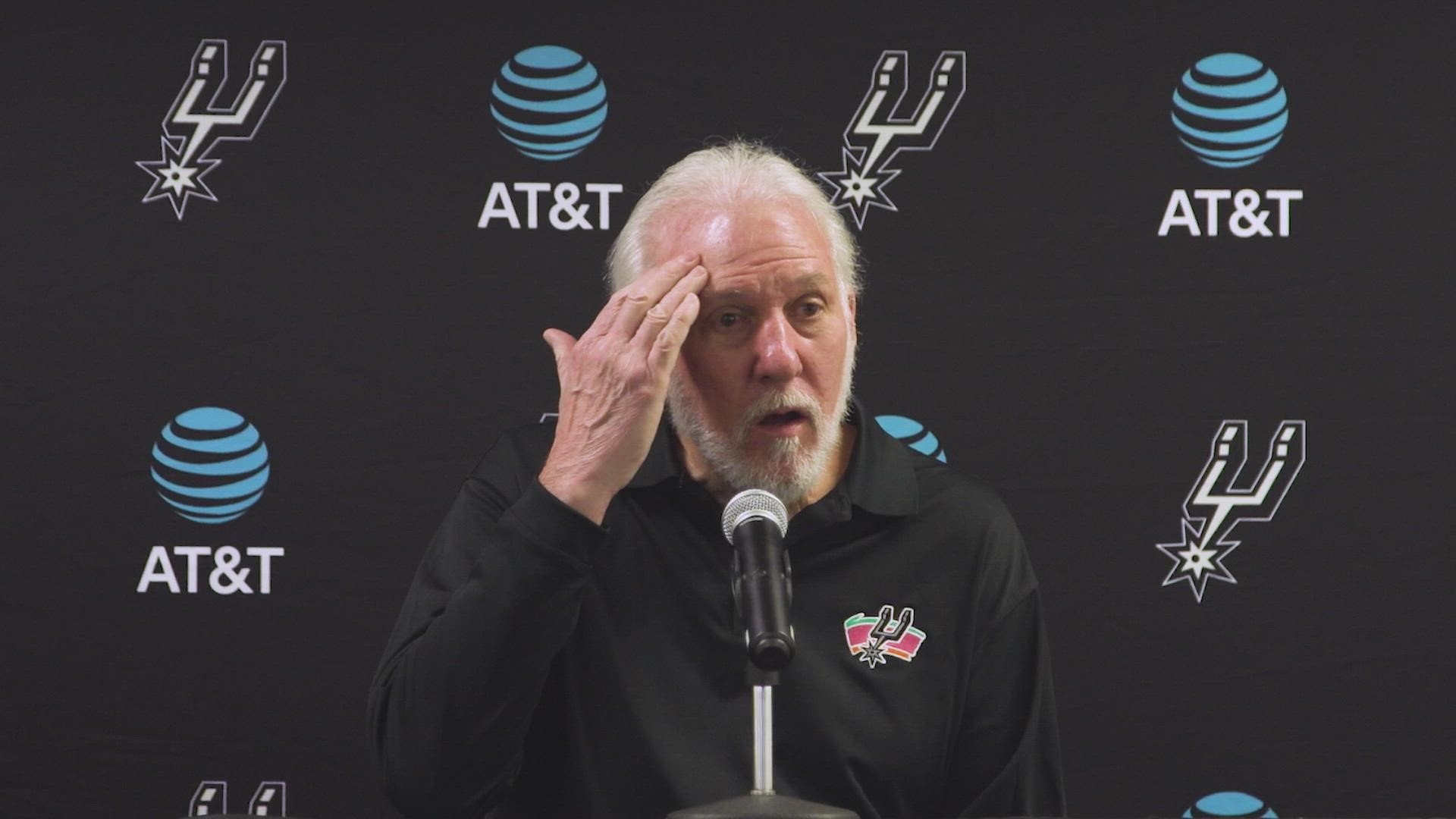 "It's been a joy to be with these guys because of their attitude, because of their day to day, not just work ethic, but the passion they're showing," Pop said.