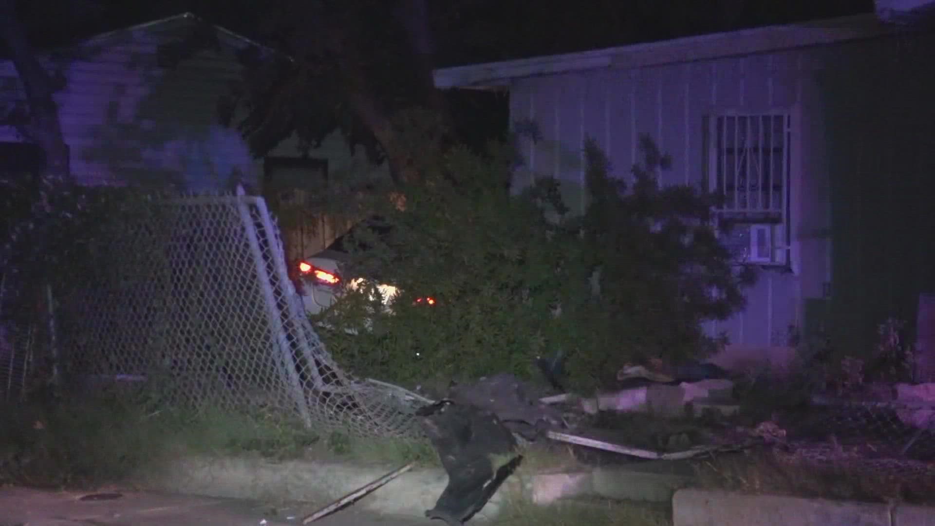 The driver was speeding when they lost control and went through the fence.