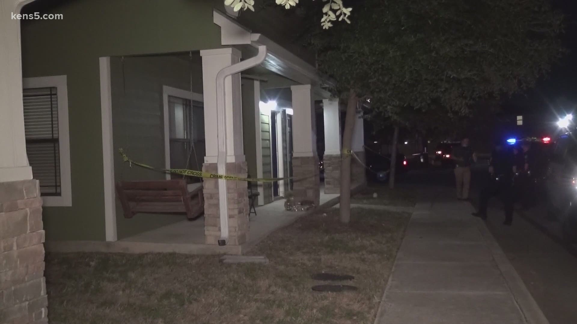 A man is shot after answering a knock at his door.