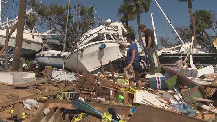 Florida residents sort through the wreckage left by Hurricane Ian