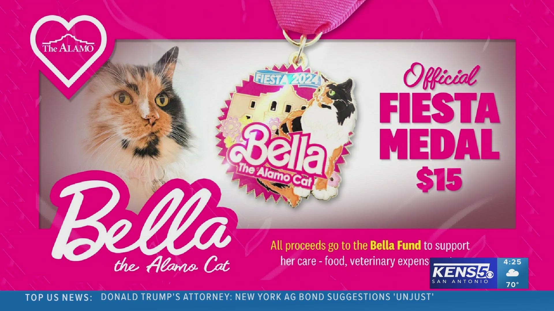 The Alamo reveals new Fiesta medal featuring Bella 'the Alamo cat ...