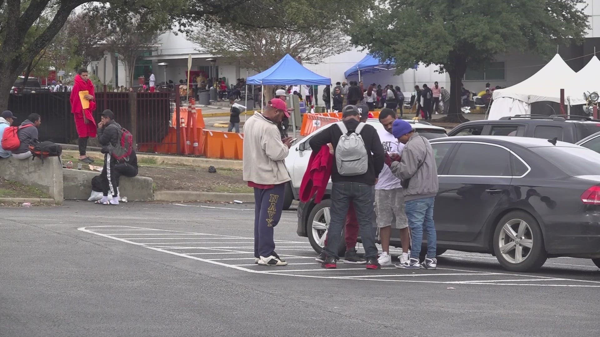 Catholic Charities offers blankets to migrants forced to sleep outside due to full resource center