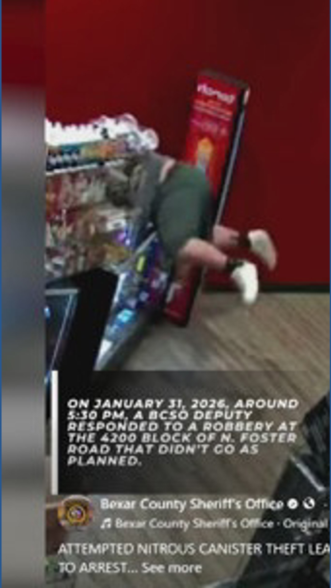 Man caught on camera stealing nitrous canister from vape shop