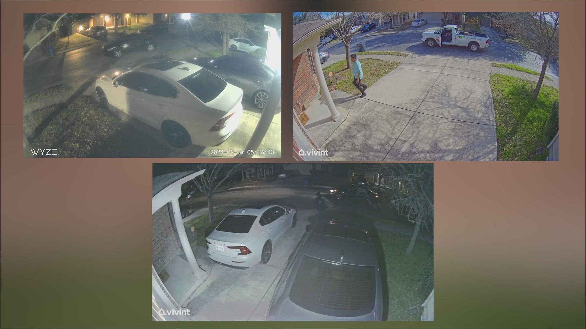 The groups of car burglars were caught on camera. This comes just days after two porch pirates used a U-Haul to steal packages.
